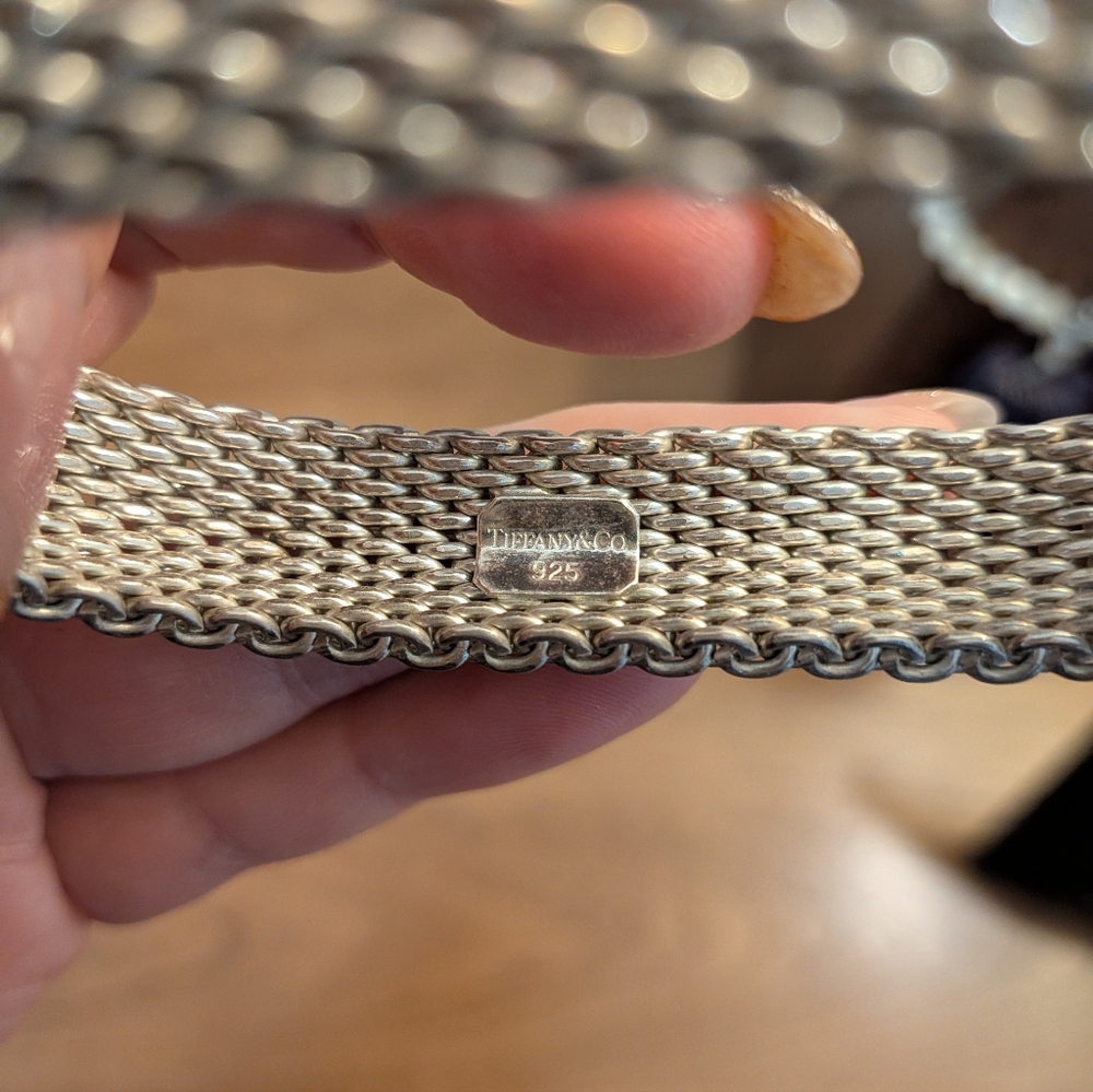 Tiffany & Co Sterling Silver Woven Mesh Bracelet | Heavy 55g | Authentic - Picture 3 of 7